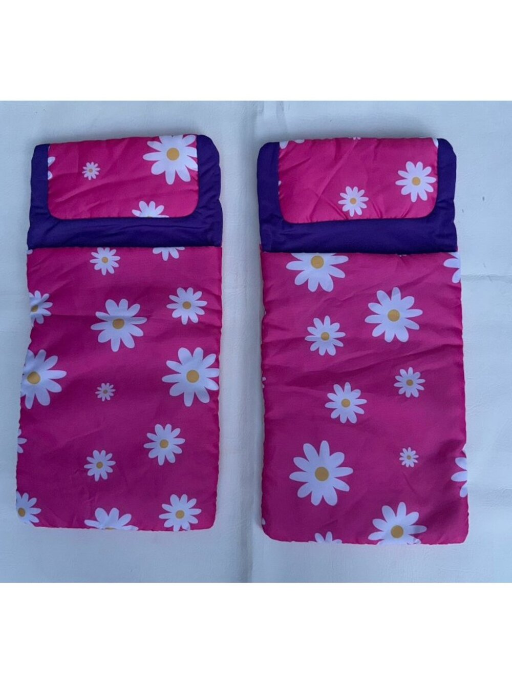 Playtime By Eimmie Set of 2 Pink Sleeping Bags Fits 18" Dolls Camping Sleepover